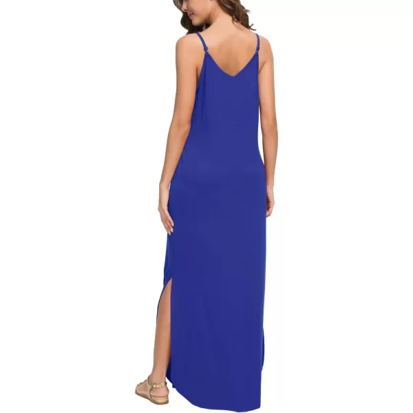 GRECERELLE Women's Summer Casual Loose Dress Beach Cover Up Long Cami Maxi Dresses with Pocket