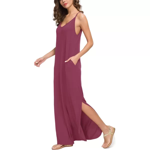 GRECERELLE Women's Summer Casual Loose Dress Beach Cover Up Long Cami Maxi Dresses with Pocket