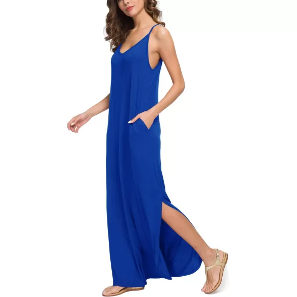 GRECERELLE Women's Summer Casual Loose Dress Beach Cover Up Long Cami Maxi Dresses with Pocket