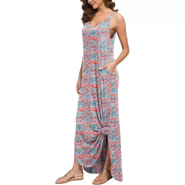 GRECERELLE Women's Summer Casual Loose Dress Beach Cover Up Long Cami Maxi Dresses with Pocket