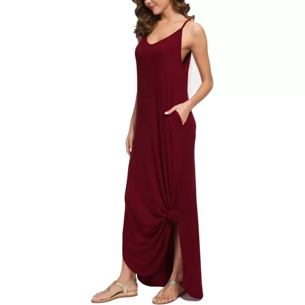 GRECERELLE Women's Summer Casual Loose Dress Beach Cover Up Long Cami Maxi Dresses with Pocket