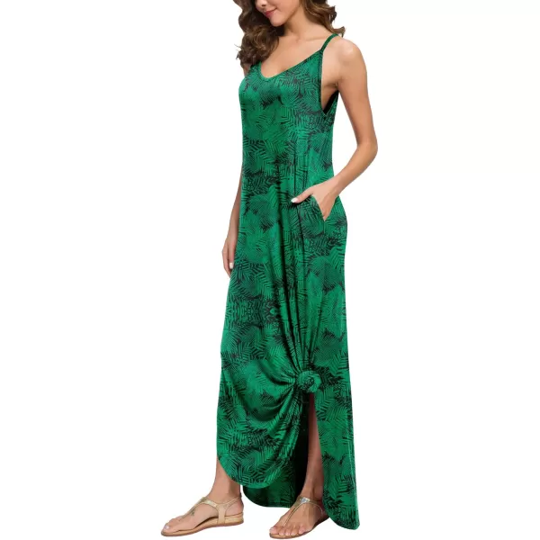 GRECERELLE Women's Summer Casual Loose Dress Beach Cover Up Long Cami Maxi Dresses with Pocket