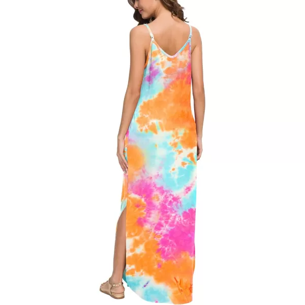 GRECERELLE Women's Summer Casual Loose Dress Beach Cover Up Long Cami Maxi Dresses with Pocket