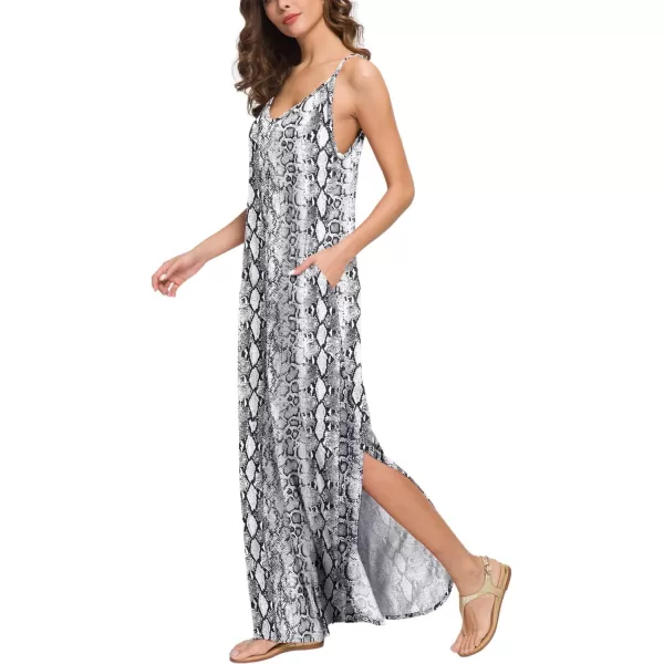 GRECERELLE Women's Summer Casual Loose Dress Beach Cover Up Long Cami Maxi Dresses with Pocket