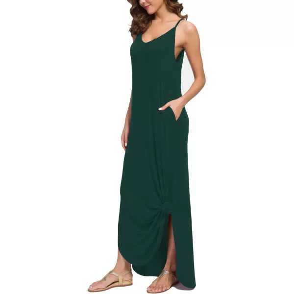 GRECERELLE Women's Summer Casual Loose Dress Beach Cover Up Long Cami Maxi Dresses with Pocket