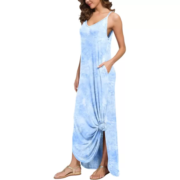 GRECERELLE Women's Summer Casual Loose Dress Beach Cover Up Long Cami Maxi Dresses with Pocket