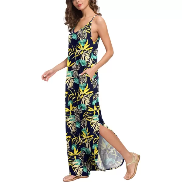 GRECERELLE Women's Summer Casual Loose Dress Beach Cover Up Long Cami Maxi Dresses with Pocket
