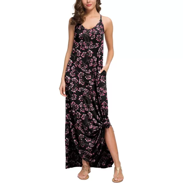 GRECERELLE Women's Summer Casual Loose Dress Beach Cover Up Long Cami Maxi Dresses with Pocket