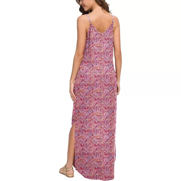 GRECERELLE Women's Summer Casual Loose Dress Beach Cover Up Long Cami Maxi Dresses with Pocket