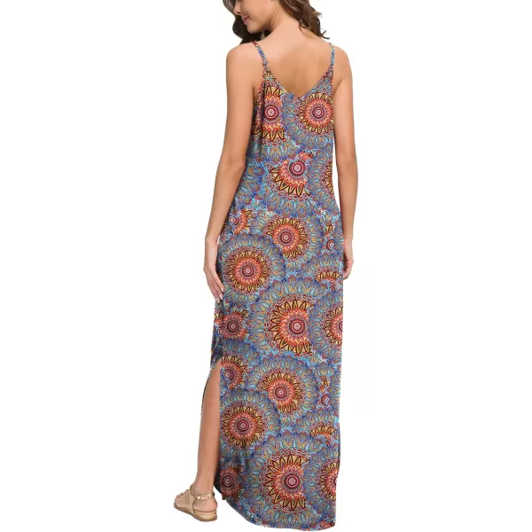 GRECERELLE Women's Summer Casual Loose Dress Beach Cover Up Long Cami Maxi Dresses with Pocket