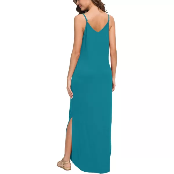 GRECERELLE Women's Summer Casual Loose Dress Beach Cover Up Long Cami Maxi Dresses with Pocket