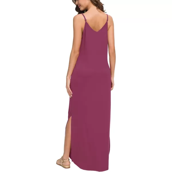 GRECERELLE Women's Summer Casual Loose Dress Beach Cover Up Long Cami Maxi Dresses with Pocket
