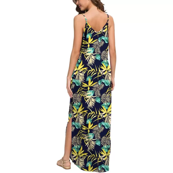 GRECERELLE Women's Summer Casual Loose Dress Beach Cover Up Long Cami Maxi Dresses with Pocket
