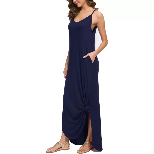 GRECERELLE Women's Summer Casual Loose Dress Beach Cover Up Long Cami Maxi Dresses with Pocket