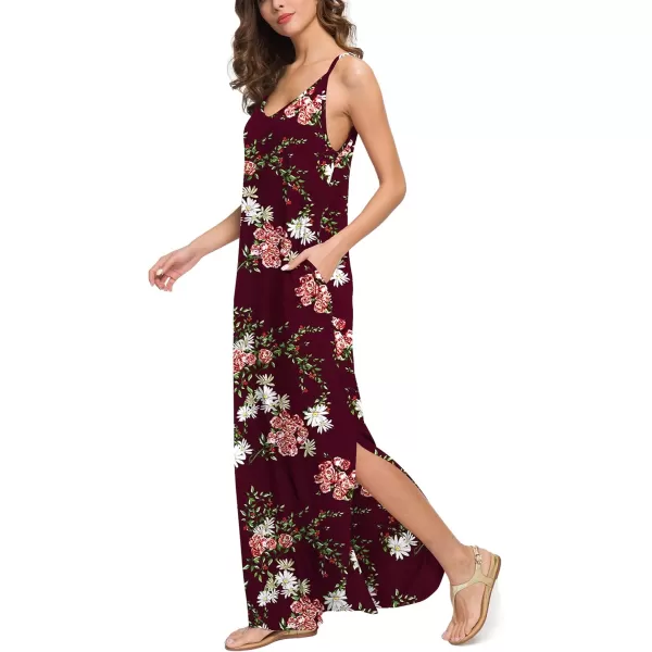 GRECERELLE Women's Summer Casual Loose Dress Beach Cover Up Long Cami Maxi Dresses with Pocket