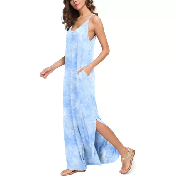 GRECERELLE Women's Summer Casual Loose Dress Beach Cover Up Long Cami Maxi Dresses with Pocket