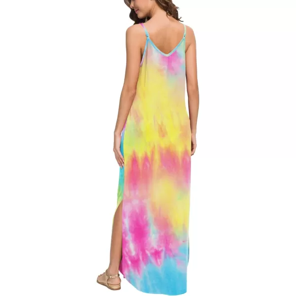 GRECERELLE Women's Summer Casual Loose Dress Beach Cover Up Long Cami Maxi Dresses with Pocket