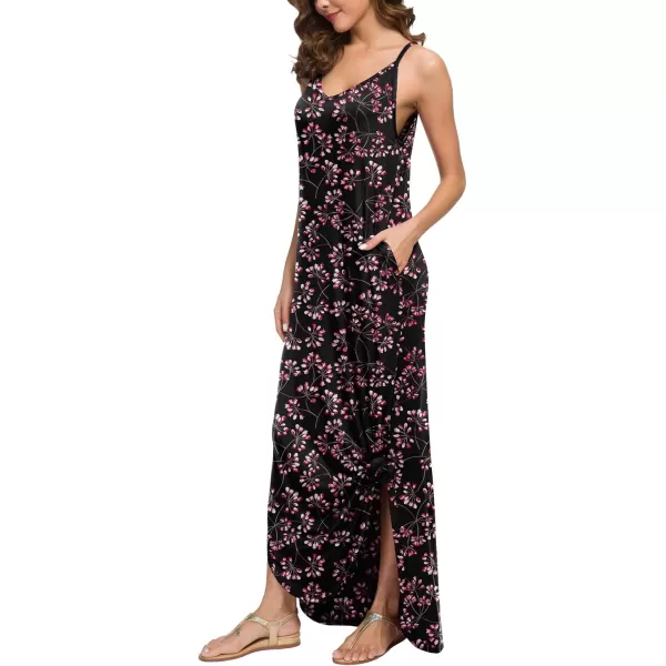 GRECERELLE Women's Summer Casual Loose Dress Beach Cover Up Long Cami Maxi Dresses with Pocket
