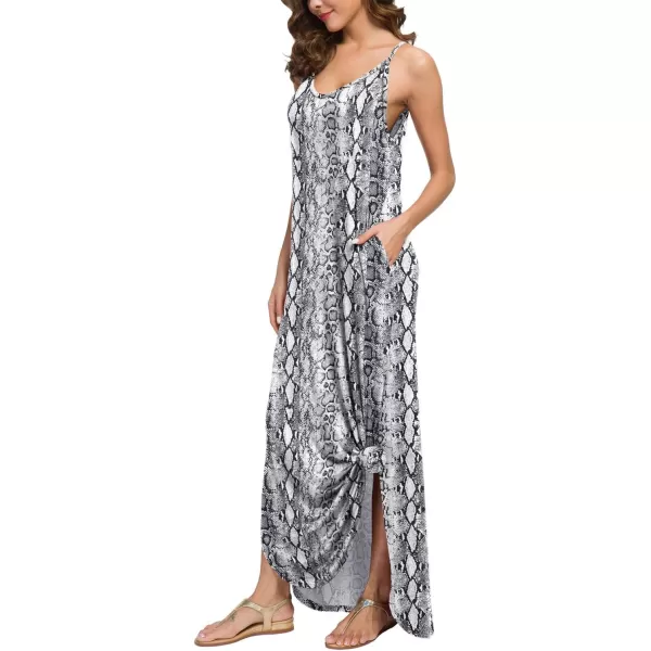 GRECERELLE Women's Summer Casual Loose Dress Beach Cover Up Long Cami Maxi Dresses with Pocket