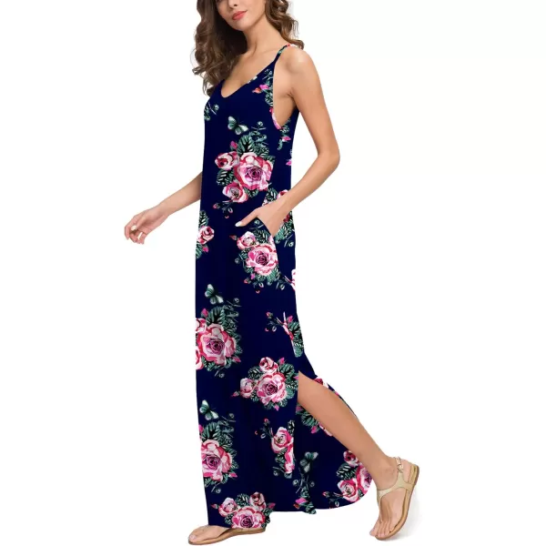 GRECERELLE Women's Summer Casual Loose Dress Beach Cover Up Long Cami Maxi Dresses with Pocket