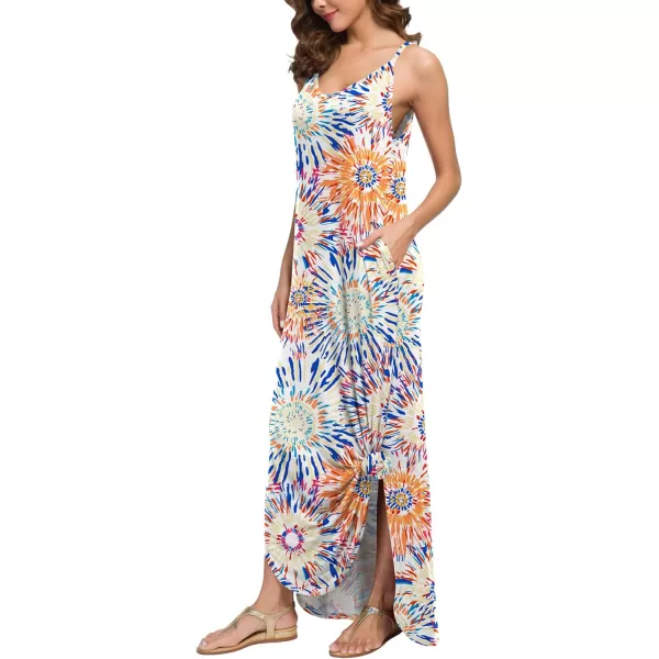 GRECERELLE Women's Summer Casual Loose Dress Beach Cover Up Long Cami Maxi Dresses with Pocket