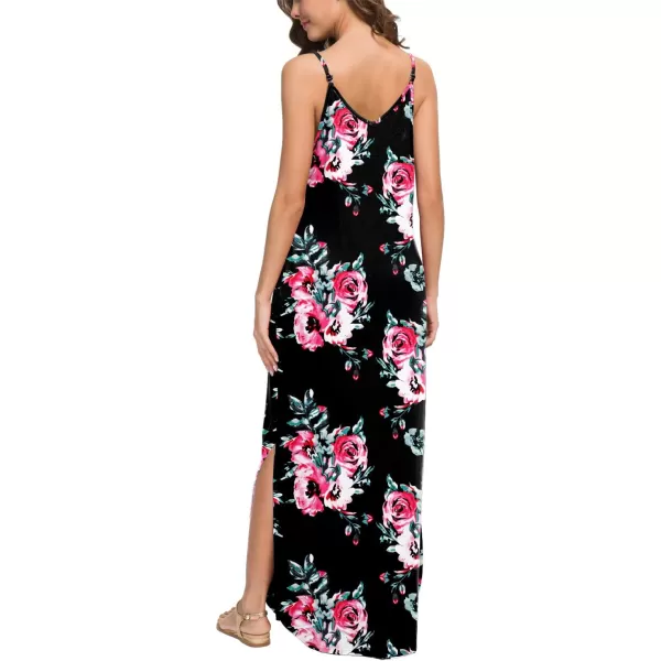 GRECERELLE Women's Summer Casual Loose Dress Beach Cover Up Long Cami Maxi Dresses with Pocket