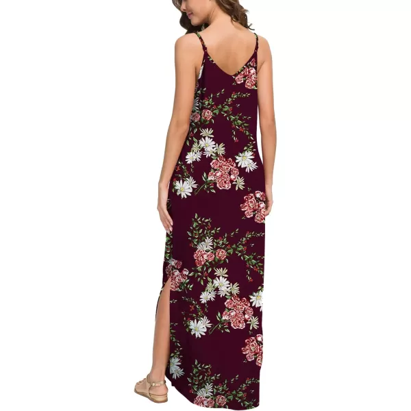 GRECERELLE Women's Summer Casual Loose Dress Beach Cover Up Long Cami Maxi Dresses with Pocket