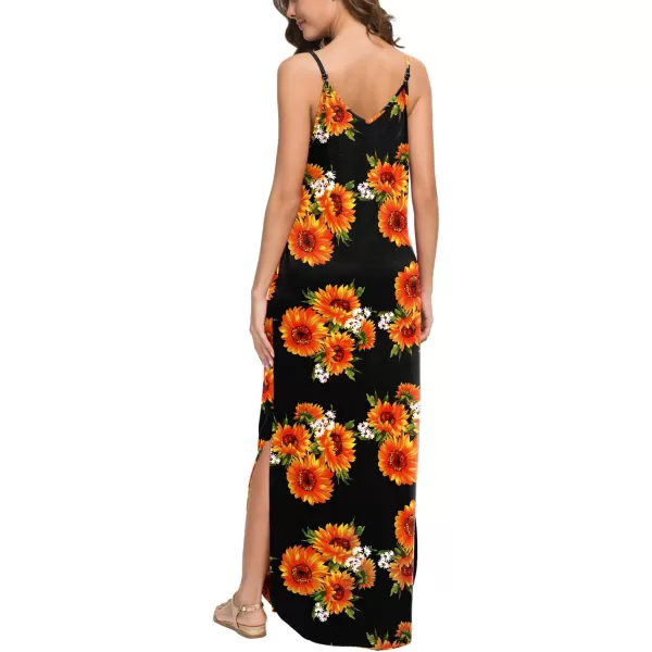 GRECERELLE Women's Summer Casual Loose Dress Beach Cover Up Long Cami Maxi Dresses with Pocket