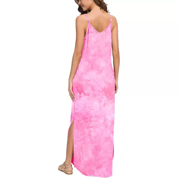 GRECERELLE Women's Summer Casual Loose Dress Beach Cover Up Long Cami Maxi Dresses with Pocket