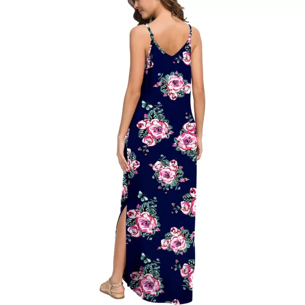 GRECERELLE Women's Summer Casual Loose Dress Beach Cover Up Long Cami Maxi Dresses with Pocket