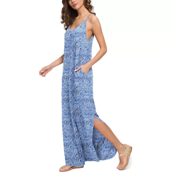 GRECERELLE Women's Summer Casual Loose Dress Beach Cover Up Long Cami Maxi Dresses with Pocket