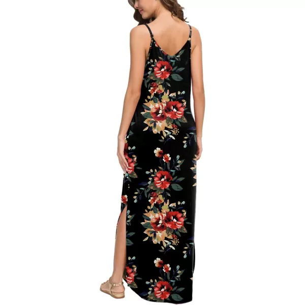 GRECERELLE Women's Summer Casual Loose Dress Beach Cover Up Long Cami Maxi Dresses with Pocket
