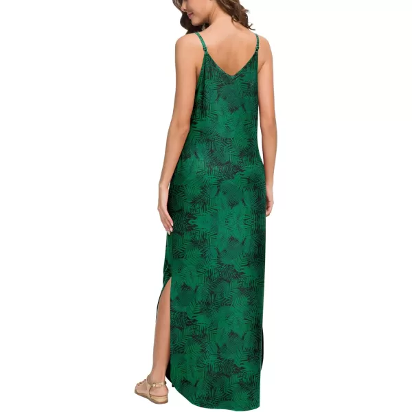 GRECERELLE Women's Summer Casual Loose Dress Beach Cover Up Long Cami Maxi Dresses with Pocket