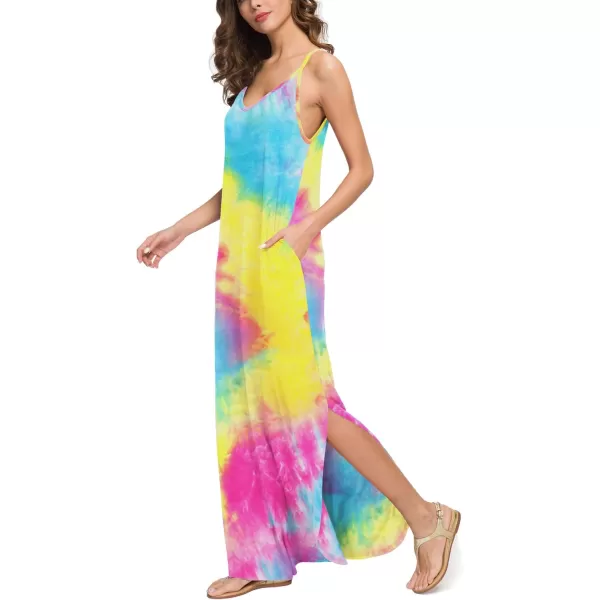 GRECERELLE Women's Summer Casual Loose Dress Beach Cover Up Long Cami Maxi Dresses with Pocket