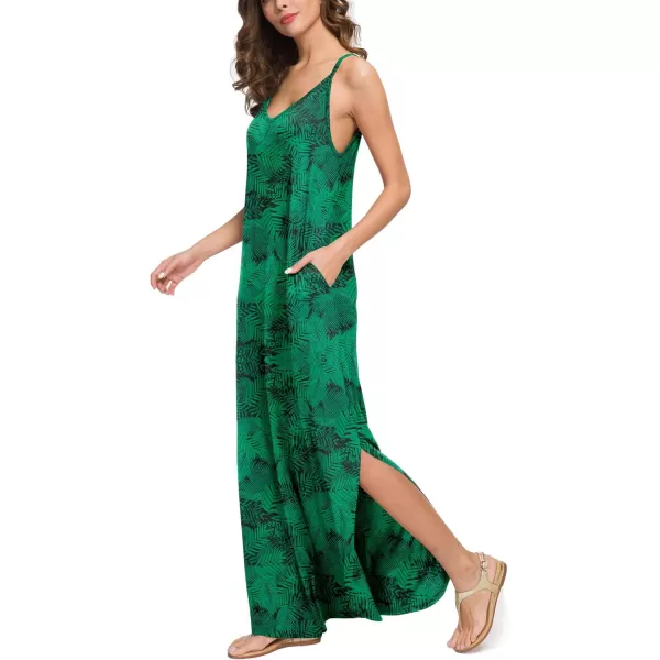 GRECERELLE Women's Summer Casual Loose Dress Beach Cover Up Long Cami Maxi Dresses with Pocket