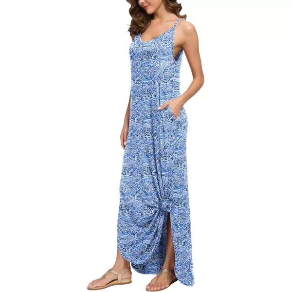 GRECERELLE Women's Summer Casual Loose Dress Beach Cover Up Long Cami Maxi Dresses with Pocket