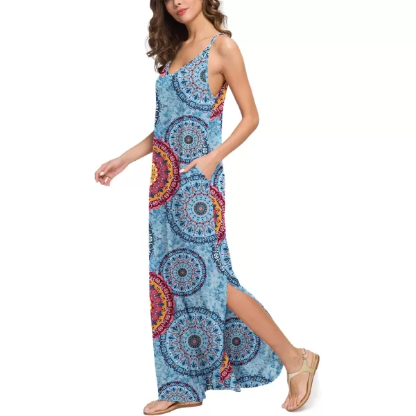 GRECERELLE Women's Summer Casual Loose Dress Beach Cover Up Long Cami Maxi Dresses with Pocket