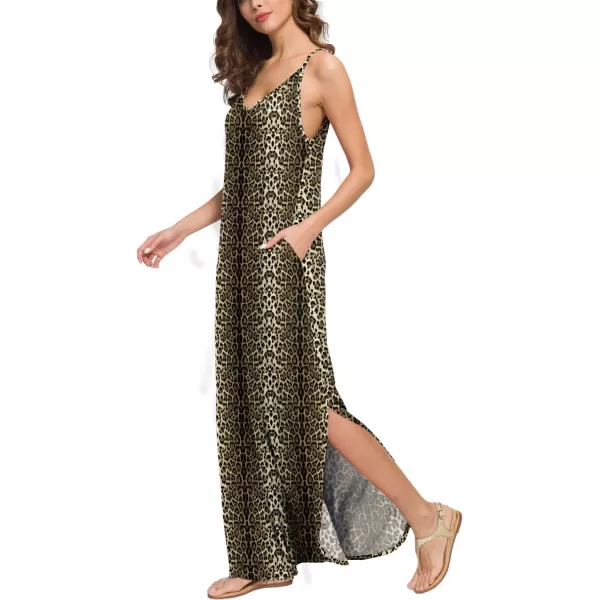 GRECERELLE Women's Summer Casual Loose Dress Beach Cover Up Long Cami Maxi Dresses with Pocket