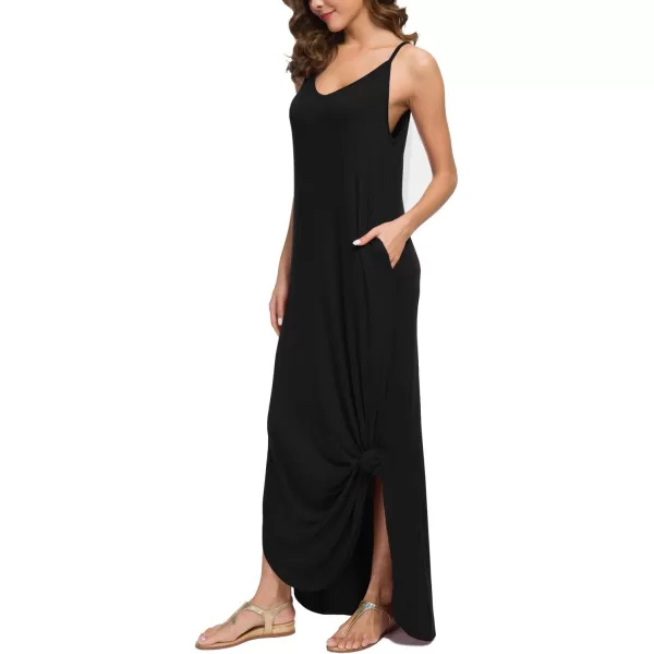 GRECERELLE Women's Summer Casual Loose Dress Beach Cover Up Long Cami Maxi Dresses with Pocket
