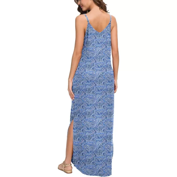GRECERELLE Women's Summer Casual Loose Dress Beach Cover Up Long Cami Maxi Dresses with Pocket