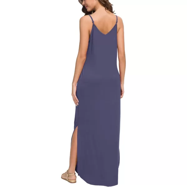 GRECERELLE Women's Summer Casual Loose Dress Beach Cover Up Long Cami Maxi Dresses with Pocket