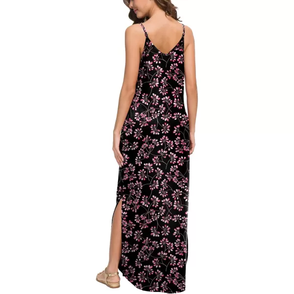 GRECERELLE Women's Summer Casual Loose Dress Beach Cover Up Long Cami Maxi Dresses with Pocket