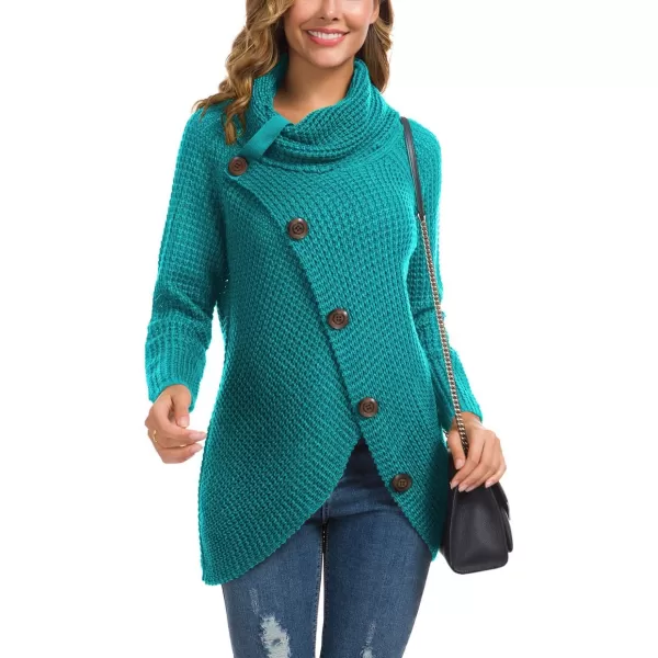 GRECERELLE Womens Turtleneck Sweaters 2024 Fall Chunky Long Sleeve Asymmetric Knit Pullover Sweaters