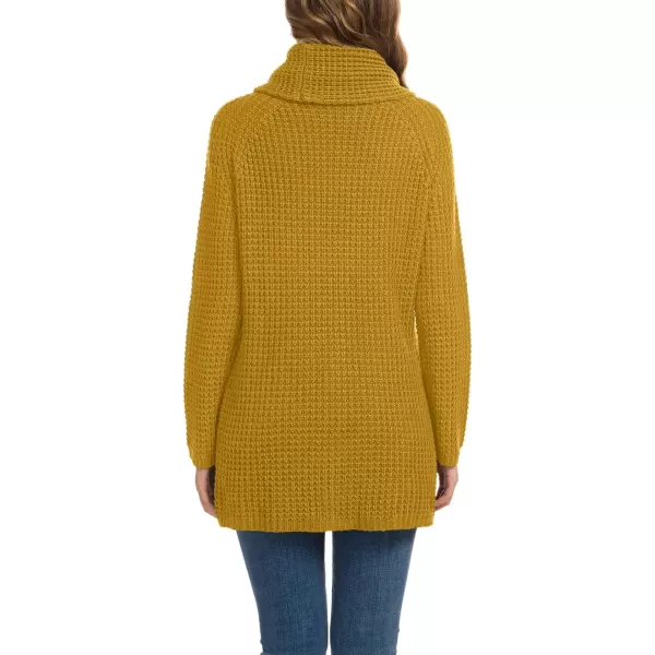GRECERELLE Womens Turtleneck Sweaters 2024 Fall Chunky Long Sleeve Asymmetric Knit Pullover Sweaters