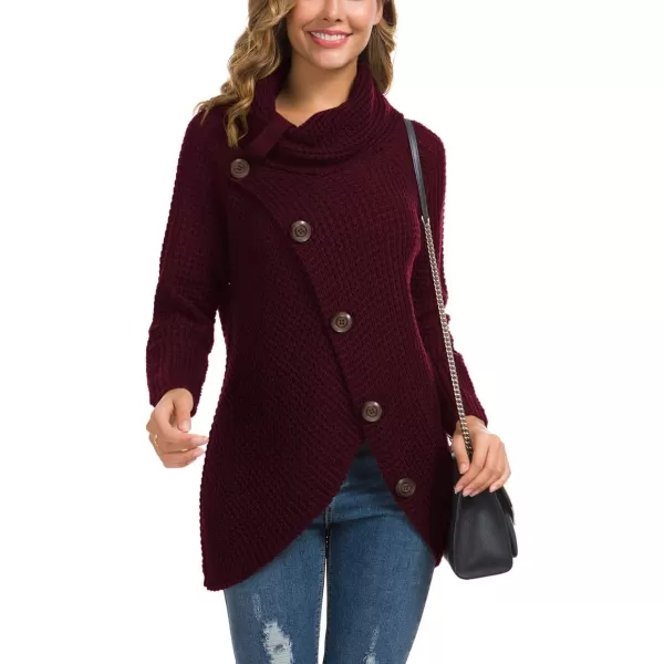 GRECERELLE Womens Turtleneck Sweaters 2024 Fall Chunky Long Sleeve Asymmetric Knit Pullover Sweaters
