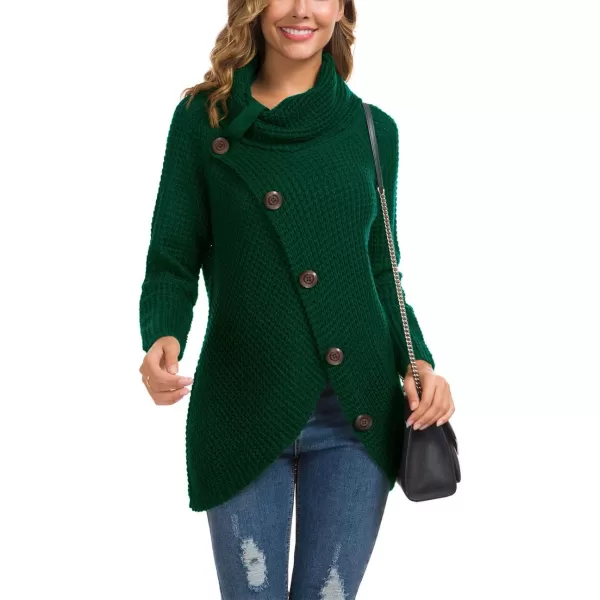 GRECERELLE Womens Turtleneck Sweaters 2024 Fall Chunky Long Sleeve Asymmetric Knit Pullover Sweaters