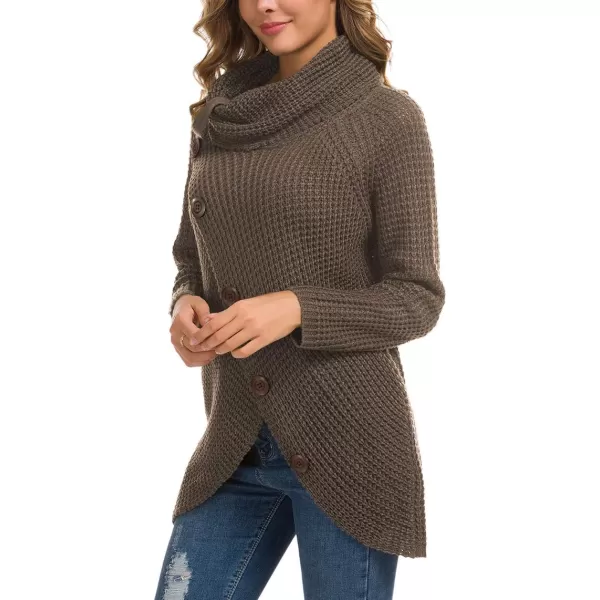 GRECERELLE Womens Turtleneck Sweaters 2024 Fall Chunky Long Sleeve Asymmetric Knit Pullover Sweaters