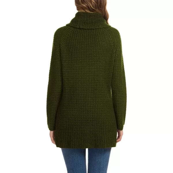 GRECERELLE Womens Turtleneck Sweaters 2024 Fall Chunky Long Sleeve Asymmetric Knit Pullover Sweaters