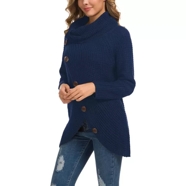 GRECERELLE Womens Turtleneck Sweaters 2024 Fall Chunky Long Sleeve Asymmetric Knit Pullover Sweaters