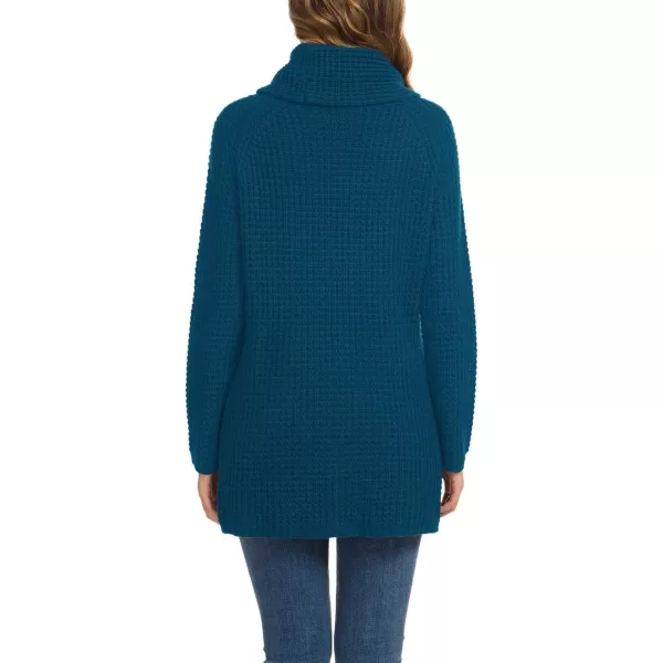 GRECERELLE Womens Turtleneck Sweaters 2024 Fall Chunky Long Sleeve Asymmetric Knit Pullover Sweaters